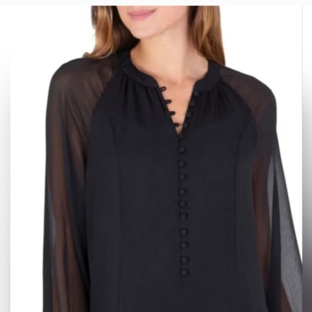 Joie Limited Edition Caviar Balloon Sleeve Dress Msrp $378 Sz L NWT - Picture 6 of 11